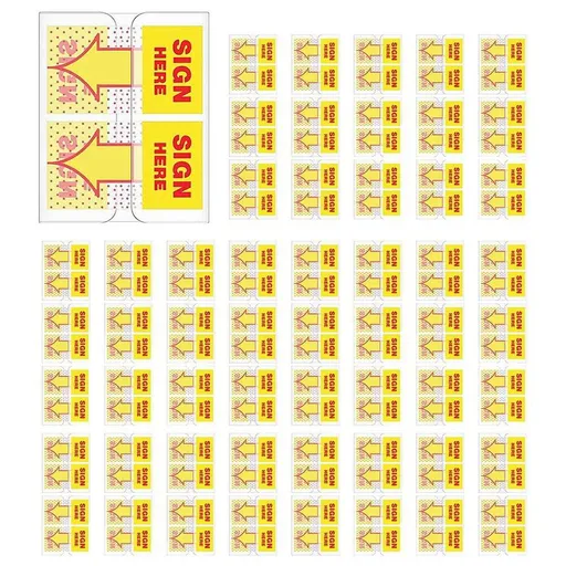 900PCS Sign Here Tabs Stickers Flags with Dispenser Arrows Flag, 1 Inch (Yellow)