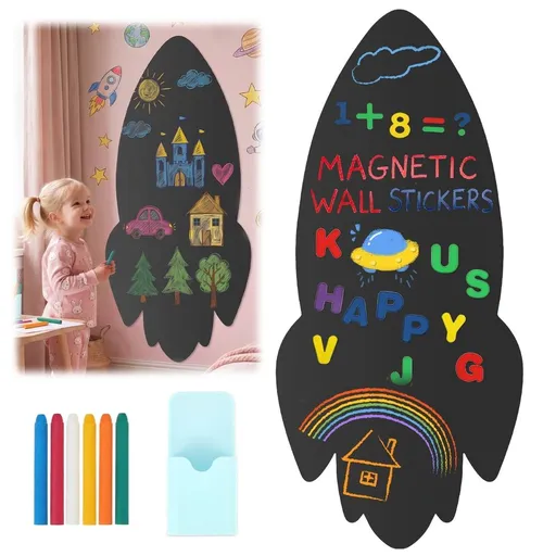 Magnetic Wall Decal Fun Rocket Design 45 x 100 cm PP and Rubber