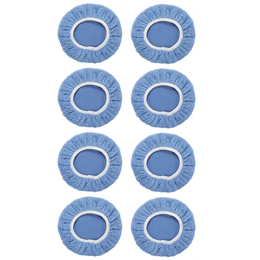Cleaning Brush , 8Pack Car Polisher Pad Bonnet (5 to 6 Inches) Soft Microfiber Polishing Bonnet Buffing Pad Cover Light Blue