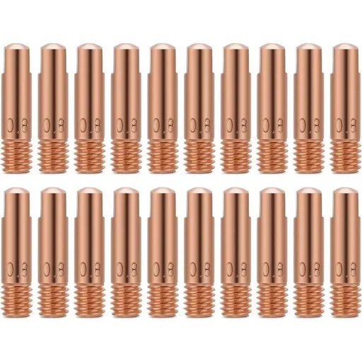Mig Contact Nozzle, Welding Contact Tips, 20 pcs Copper Contact Tip For 15Ak Mig Welding Torch Consumables(0.8)