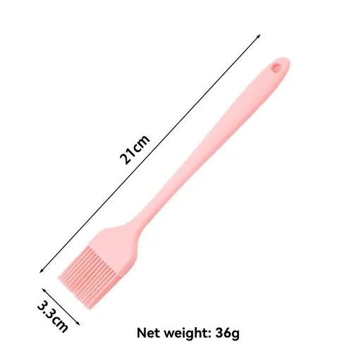 silicone oil brush, grilling brush, baking brush, high heat resistant brush, 21cm brush, baking cloth brush, kitchen tools, bbq accessories, non-stick brush, oil spreading brush - Pink - Size 4PCS