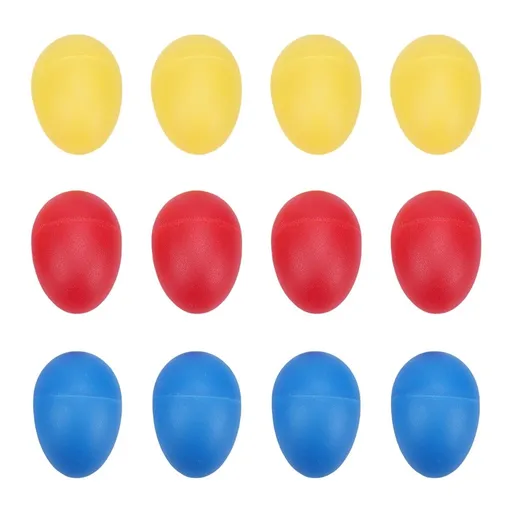 Plastic Egg Shaker Percussion 12Pcs Plastic Egg Shakers Percussion Instruments Easter Party 3 Colors Lightweight Educational Rhythm Tool for Classroom Outdoor Play