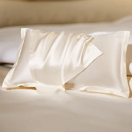 Satin Pillowcase Polyester Solid Color 48x74cm Off-white 48x74cm one pack