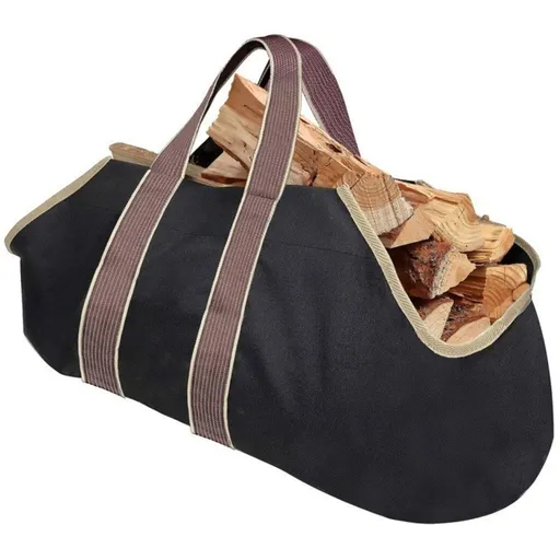 Large Canvas Log Tote Bag Firewood Carrier Heavy Duty Fireplace Log Holder Fire Wood Carriers Carrying with Handles Wood Sling For Fire Place Outdoor Cabin Stove