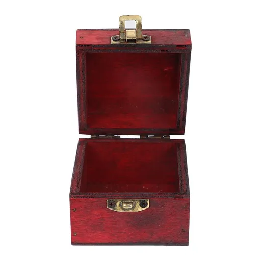 Masteelf Mini Rustic Wooden Storage Box with Hinged Lid, Colorful Decorative Organizer for Home, Office, and Small Items