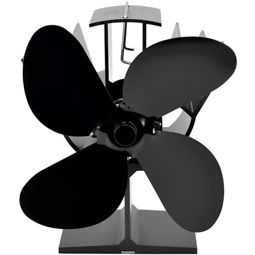 Fireplace and Stove Accessory, 6 Blades Wood Stove Fan, Stove Fan with Thermometer, Heat Powered Fireplace Fan for Wood Fireplace Gas Log Gas Stove