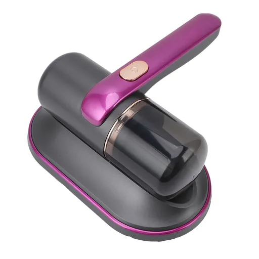 Bed Vacuum Cleaner Purple Handheld Cordless High Efficiency 2 Speeds Suction Power Mattress Vacuum Cleaner with 185ml Detachable Dust Cup