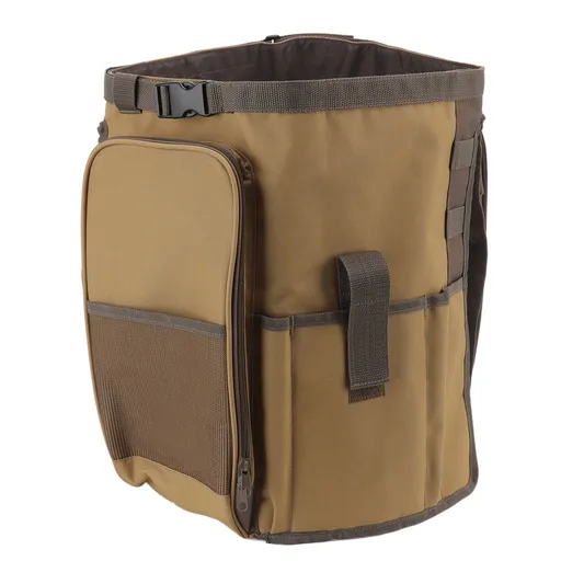 Bucket Organization Bag Round Shape Large Capacity Portable Handle Khaki Outdoor Bucket Tool Bag for Garden