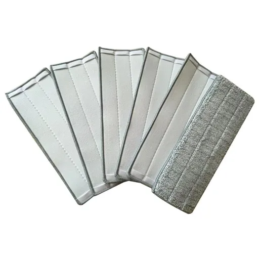 Microfiber Cleaning Pads Compatible with Squeeze Flat Mop (5 Pack), Washable and Reusable Microfiber Mop Pads for Floor Cleaning