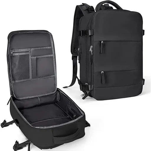 Waterproof Travel Backpack Outdoor Sports Shoulder Bag Hiking Camping Daypack - Black