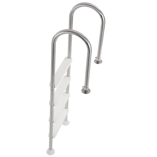 4-Step Stainless Steel Pool Ladder of 2 Handrail for 1371.6 mm Decked Pool