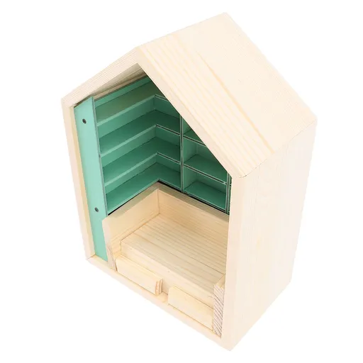 Miniature Doll House Bookshelf Anxiety Bookshelf Ornament Wooden Stress Relief Bookshelf for Room Study Desk Living Room Bookstore