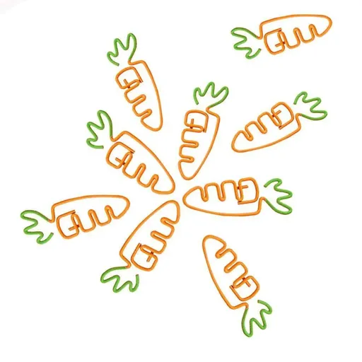 10x Colorful fruit Note Shape Paper Clips Bookmark Binder Office School Supplies - Carrot