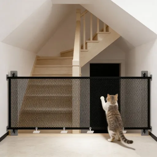 No Drilling Required Pet Doors Fences Or Pussy Barriers Avoid Escaped Cats And Dogs From Getting Out Foolproof To Install And Store, Cat Door For Fence, Puppy Gate For Door Frame, S