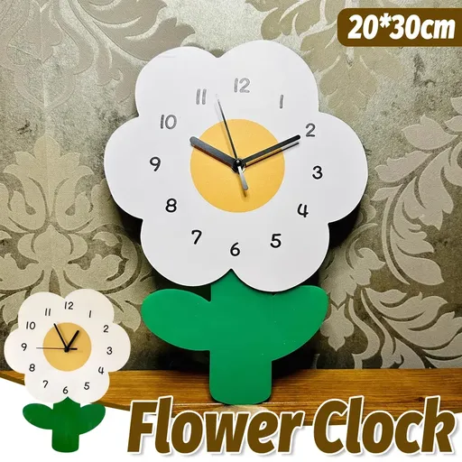 Flower Shape Wall Clock for Kitchen Living Room Bedroom Wall Decor Gift