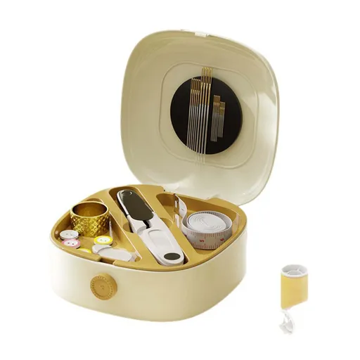 Sewing Kit - Sewing Box - Sewing Thread - Sewing Supplies - Haberdashery - Travel Sewing Kit - Sewing Kit - Sewing Accessories - Clothing Repair Kit - Needles and Thread - Needle and Thread - Measuring Tape - Crafts - Sewing Case - Starter Kit - Beig