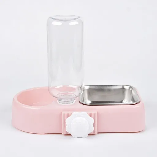 Pet Automatic Feeder Jiaming PP Stainless Steel 32 Pack Pink color box