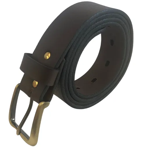 Leather Dress Belt Genuine Full Grain Leather 35mm Cognac Colour