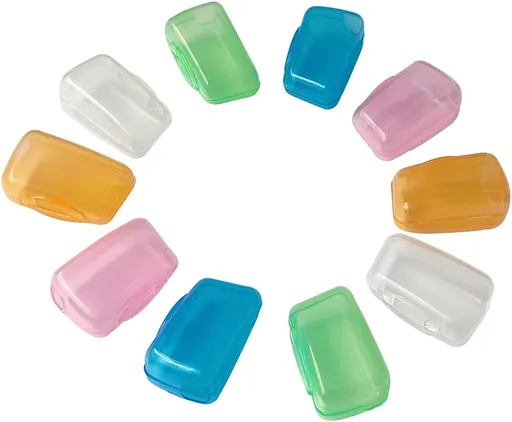 10 Pieces Portable Toothbrush Containers Travel Toothbrush Cap Cover Tooth Brush CapsConvenient for Travel, Home, Office and Hotel Use