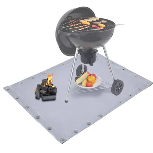 Fire Pit Mat for Solo Stove Bonfire, Oil-Proof Waterproof BBQ Pad for Deck Grill Accessories, Portable and Reusable, Glossy