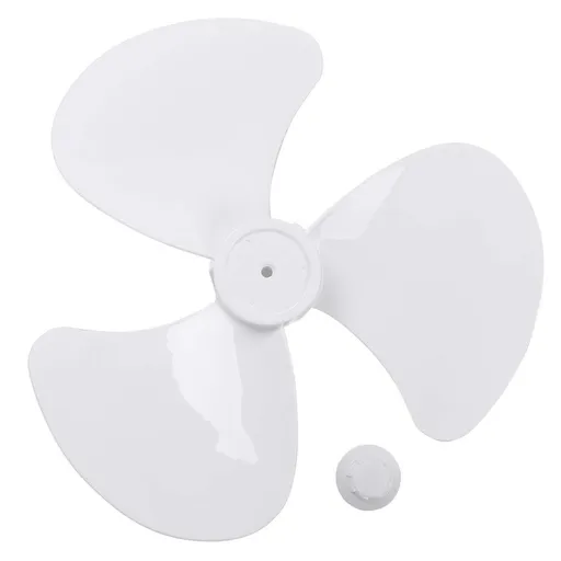 Fan Blade Replacement Leaves with Nut Cover for Household Standing Pedestal Fan Table Fanner Accessories White 16 Inch