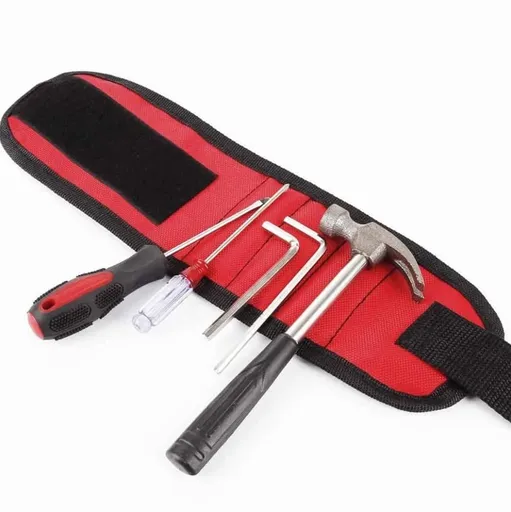 Magnetic Wristbands - red Magnetic Wristband For Holding Screw - With Strong Magnets, Made From Magnetic Polyester With