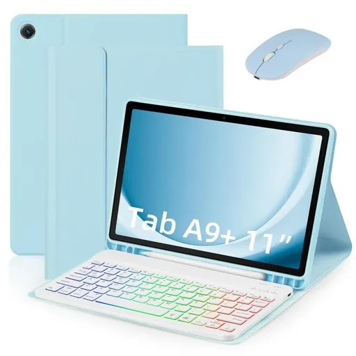Tablet Case with Keyboard, For Galaxy A9 Plus 5G(Blue)