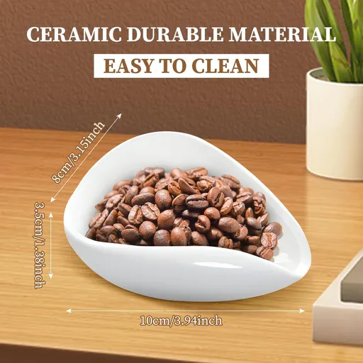 Coffee Bean Dosing Bowl Single Coffee Tray Ceramics, Multipurpose Barista Tools Cafe Bean Weighing Bowl, with Watering Can