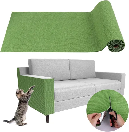 Cat Scratching Pad DIY Cat Accessory Cat Furniture Protection Cat Climbing - Green - Size 15.8''×78.7''