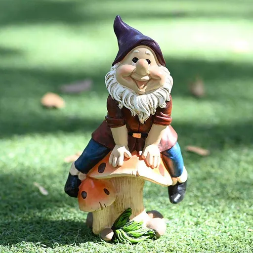 Outdoor Garden Floor Mushroom Dwarf Decoration Cartoon Gnomes Sculpture Decoration Resin Craft Creative Ornaments