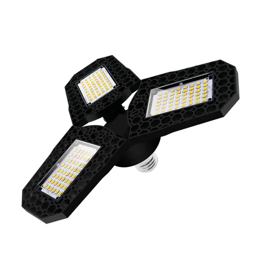 Garage Light LED Garage Lights 1 Pack 60w LED Spot Lights Deformable LED Garage Lights Black Warehouse Light Working Lamp LED