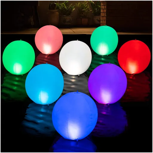 Solar Floating Pool Lights - Pack of 2 Solar Powered Color Changing 14-inch Balls - Float or Hang in Pool Garden Backyard Pond