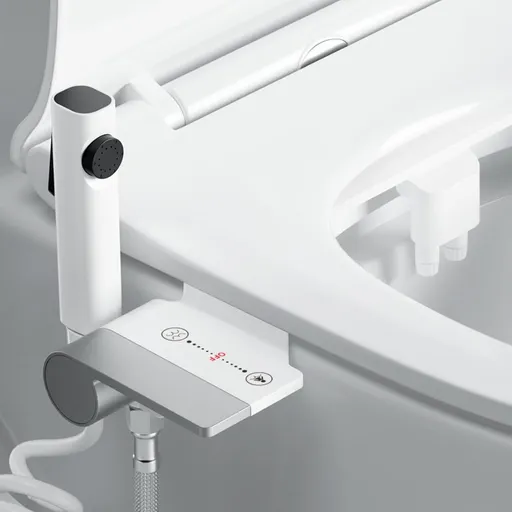 Bidet Toilet Attachment with Handheld Sprayer – Dual Nozzle for Pregnant Women, Postpartum Care & Elderly, Non-Electric Cold Water Bidet, Slim Under-Seat Fit (White)