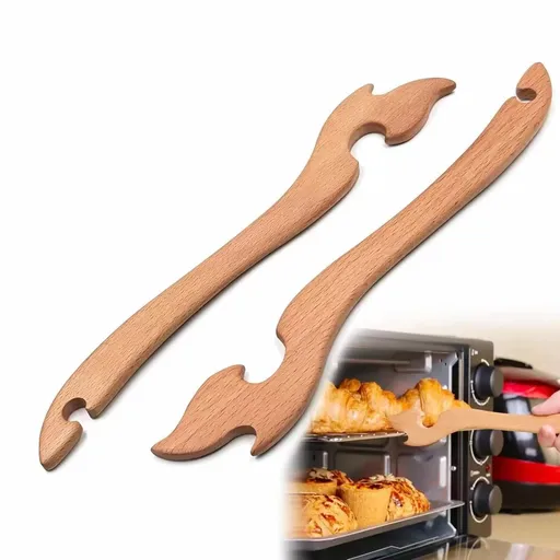 2pcs Wood Oven Rack Puller Long Handle Oven Stick for Kitchen Appliances Baking Cooking Toaster Air Fryer Accessories