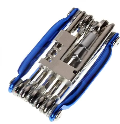 11 in 1 Bicycle Bike Multi Repair Tool Kit Mountain Bike Wrench Screwdriver Chain Hex Bicycle Repair Bicycle Accessories - Blue