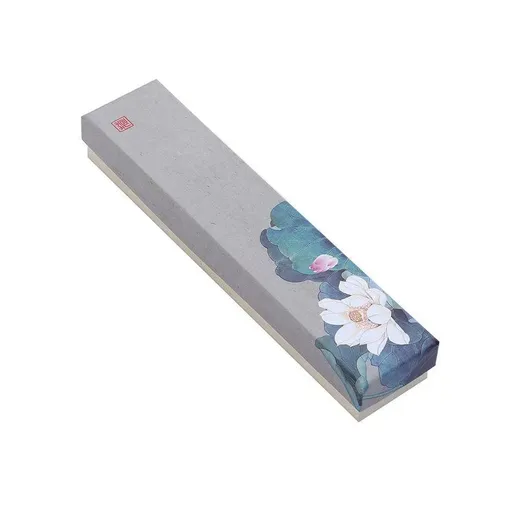 50pcs Blue Vintage Lotus Jewelry Box Paper Packaging Gift Boxes for Jewelry - 22.5*5*3.5cm(Box)