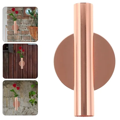 Vintage Rose Iron Wall Vase for Indoor Flower Display and Home Decor