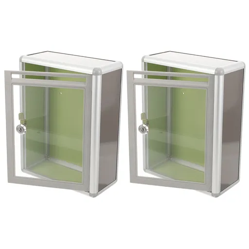 2 Pcs Modern Mailbox Wall Mount Transparent Office