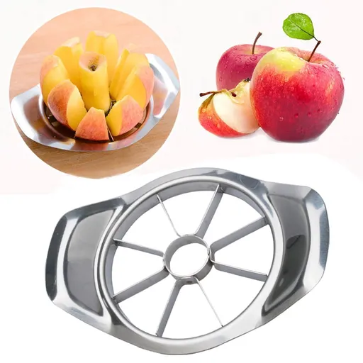 Stainless Steel Apple Slicer Easy Cut Apple Corer 8-Slice Thin Apple Slicer and Corer Classic Apple Cutter Sturdy，Easy to Use,Time-Savi Silver
