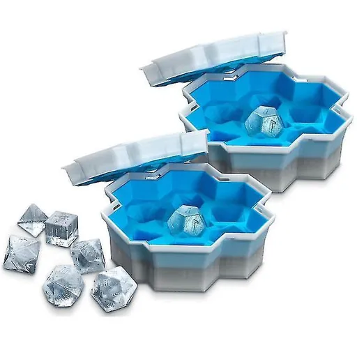 Ice Cube Tray Reusable Ice Mold Dice Shape Blue 19.5x18.5x6.5cm