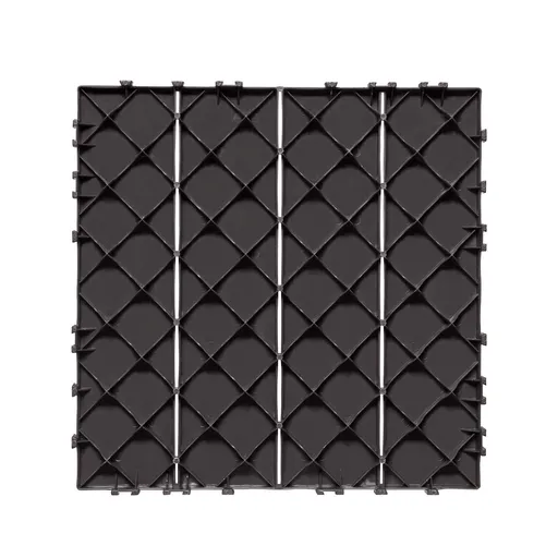 Interlocking Deck Tiles, 36 Pack,11.6"x11.6" 36 sq. ft Plastic Waterproof Outdoor Flooring All Weather Use, Patio Floor Decking Covering Tiles for Porch Poolside Balcony Backyard, Dark Brown