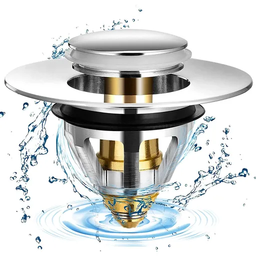 Bathroom Sink Plug Pop-up Drain Filter for Basin Sink Stopper High-Quality and Sturdy Material(1PC)