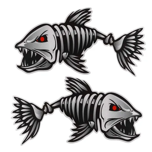 Kayak Fishing Boat Decal Sticker Set of 2, 25x13cm Reflective Car Decal Accessories