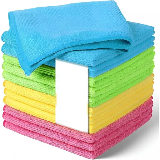 Microfiber Cleaning Cloth 12 Pack-12 X 12 Inches-Rags for Cleaning House Streak-Free Wipes for Screens,Dusting&Appliances-Premium Micro Fiber Cloth for Cleaning