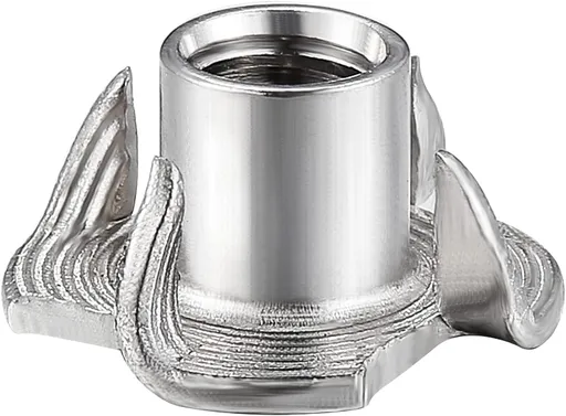100pcs 1/4"-20 T-nut 304 Stainless Steel Four-jaw - for Home, Hotel Outdoor Threaded Insertion