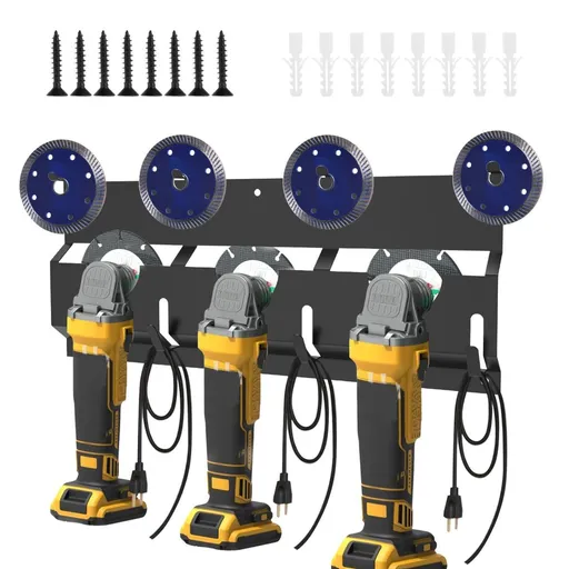 Angle Grinder Holder, Carbon Steel Angle Grinder Stand, Tool Holder Wall Mount, Efficient Angle Grinder Bracket, Versatile Angle Grinder Rack for Angle Grinder Tools Flap Cutting Discs
