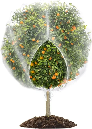 8 x 8ft Large Fruits Tree Netting, Insect Bird Barrier Tree Net with Drawstring and Zipper, Plant Cover Fruit Tree Protection to Prevent Tomato Blueberry Vegetables from Squirrels Birds