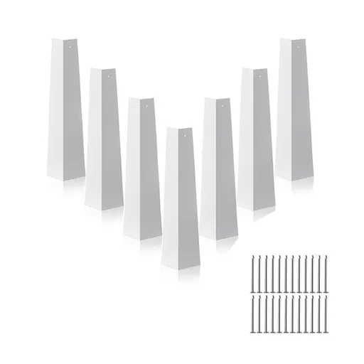 8 Pcs Aluminum Siding Corners 8 Inch Outside White Corner Caps Smooth Siding Trim, Metal Nails Included for Mobile Home House Exterior