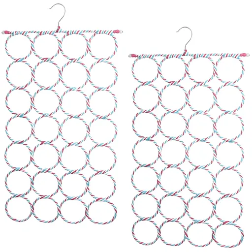 2x 24 Hole Scarf Hanger Holder Storage Tie Belt Scarf Organiser Space Saver