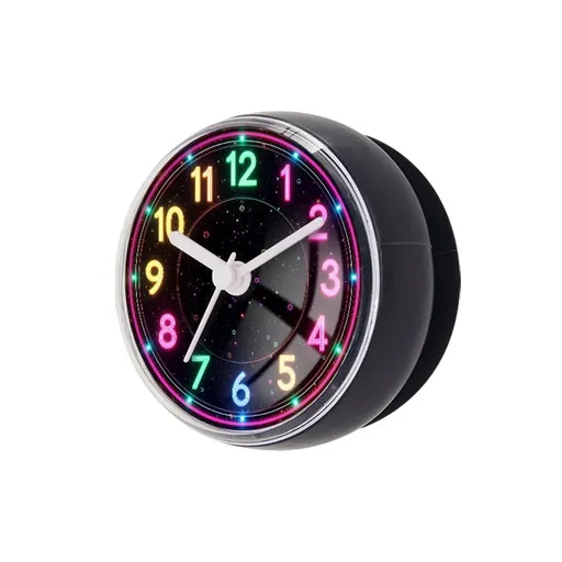 2 pack Waterproof Bathroom Shower Clock with Large Suction Cup - Silent, Water Proof, Battery Operated Wall Clock for Toilet, Kitchen, Bedroom (Black,Battery not included)